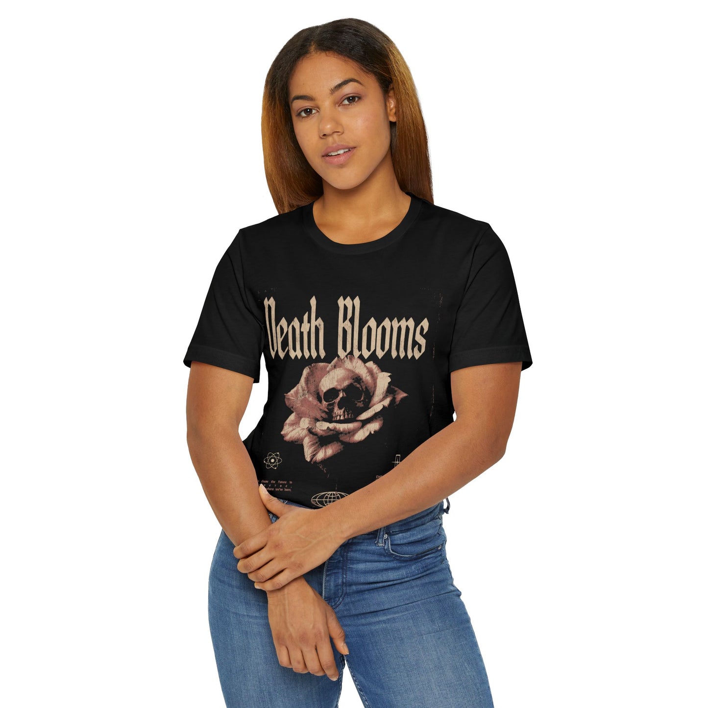 Death Blooms Unisex Jersey T-Shirt - Edgy Floral Skull Design