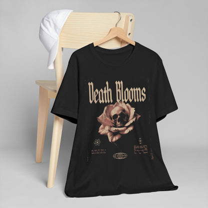 Death Blooms Unisex Jersey T-Shirt - Edgy Floral Skull Design