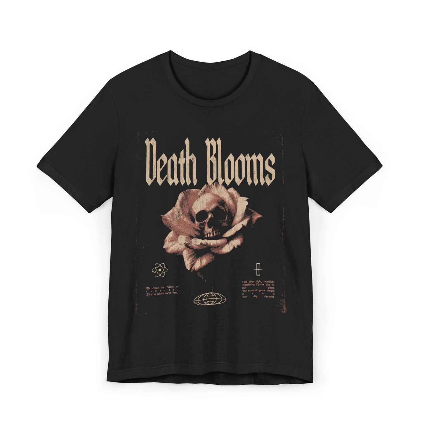 Death Blooms Unisex Jersey T-Shirt - Edgy Floral Skull Design